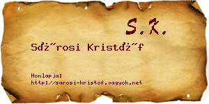 Sárosi Kristóf névjegykártya