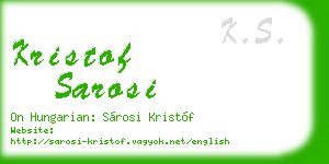 kristof sarosi business card