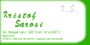 kristof sarosi business card